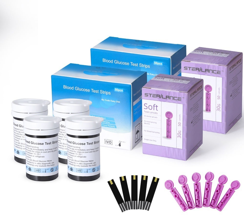 Set 50x Teste si 50x Ace, Rezerve Pentru Glucometru IVD KH100 - 1 | YEO
