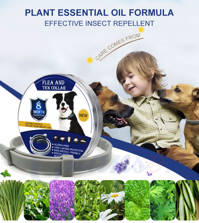 Zgarda Antiparazitara Caini MRG M910 , Pana la 62 cm, din Plante, Anti Purici , Capuse - imagine 6