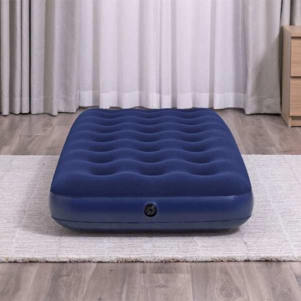Saltea Gonflabila Mercaton, PVC si Velur, 185 x 76 x 22 cm, Albastru - 2 | YEO