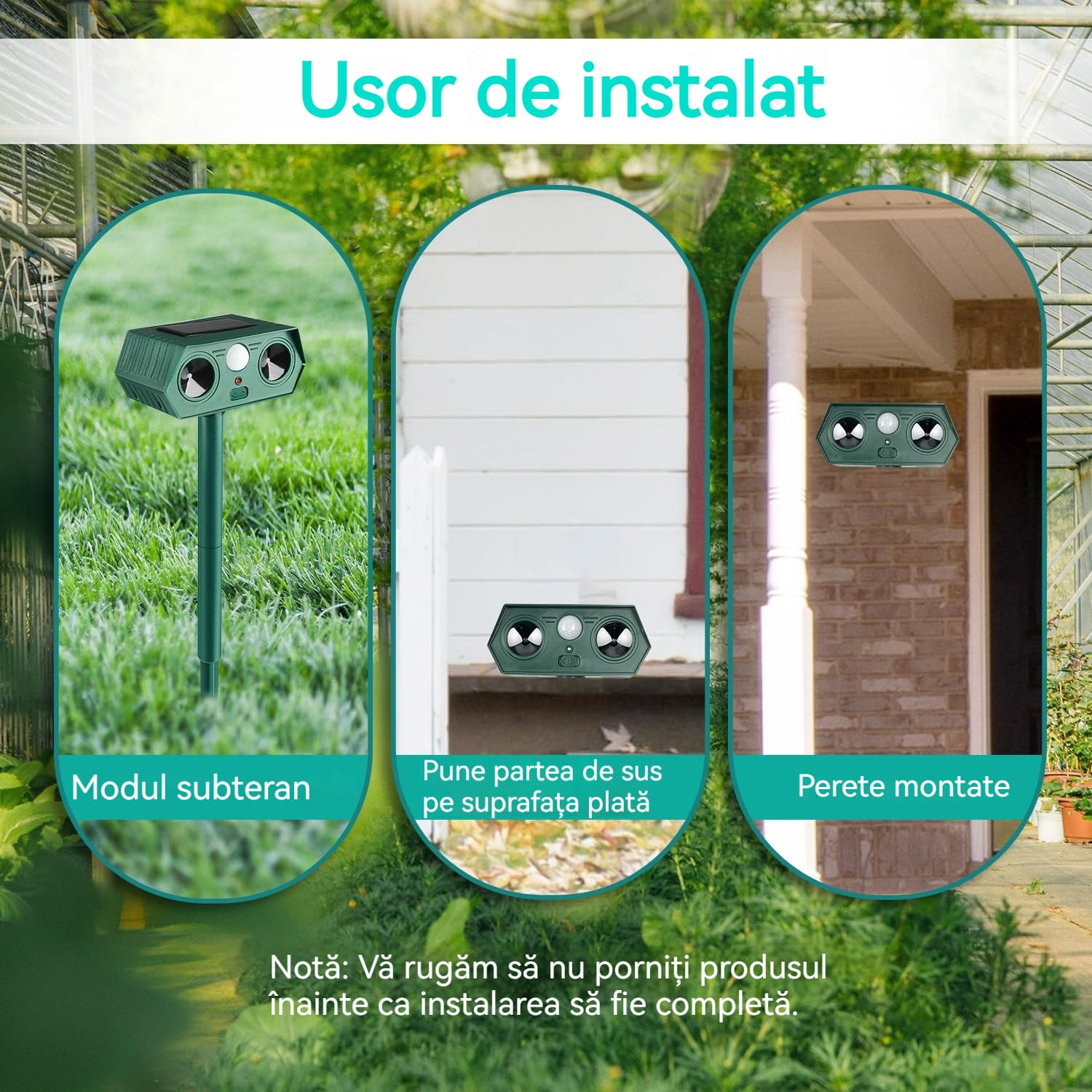 Aparat Anti Daunatori Ultrasonic Solar Animale MRG M1190, Senzor, Exterior - 3 | YEO