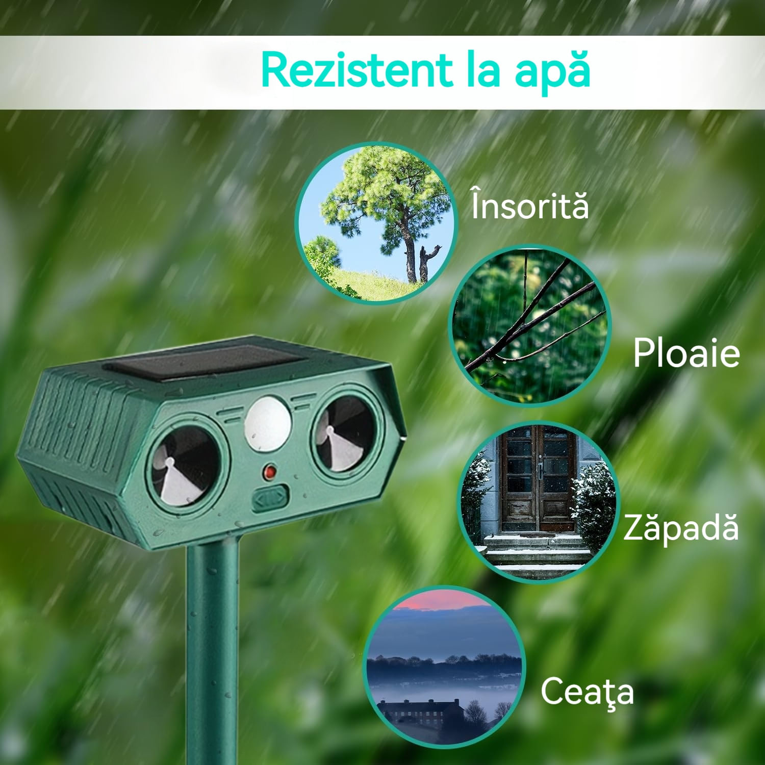 Aparat Anti Daunatori Ultrasonic Solar Animale MRG M1190, Senzor, Exterior - 4 | YEO
