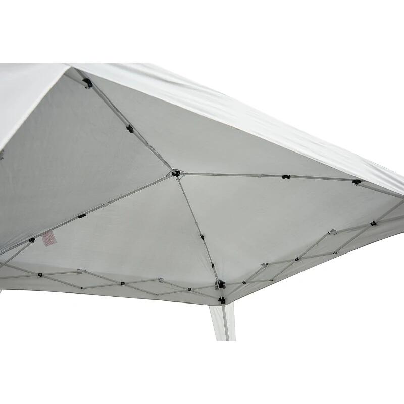Pavilion pentru gradina/terasa, cadru metalic, material Oxford, pliabil, cu geanta, alb, 3x3x2.4 m — imaginea 2