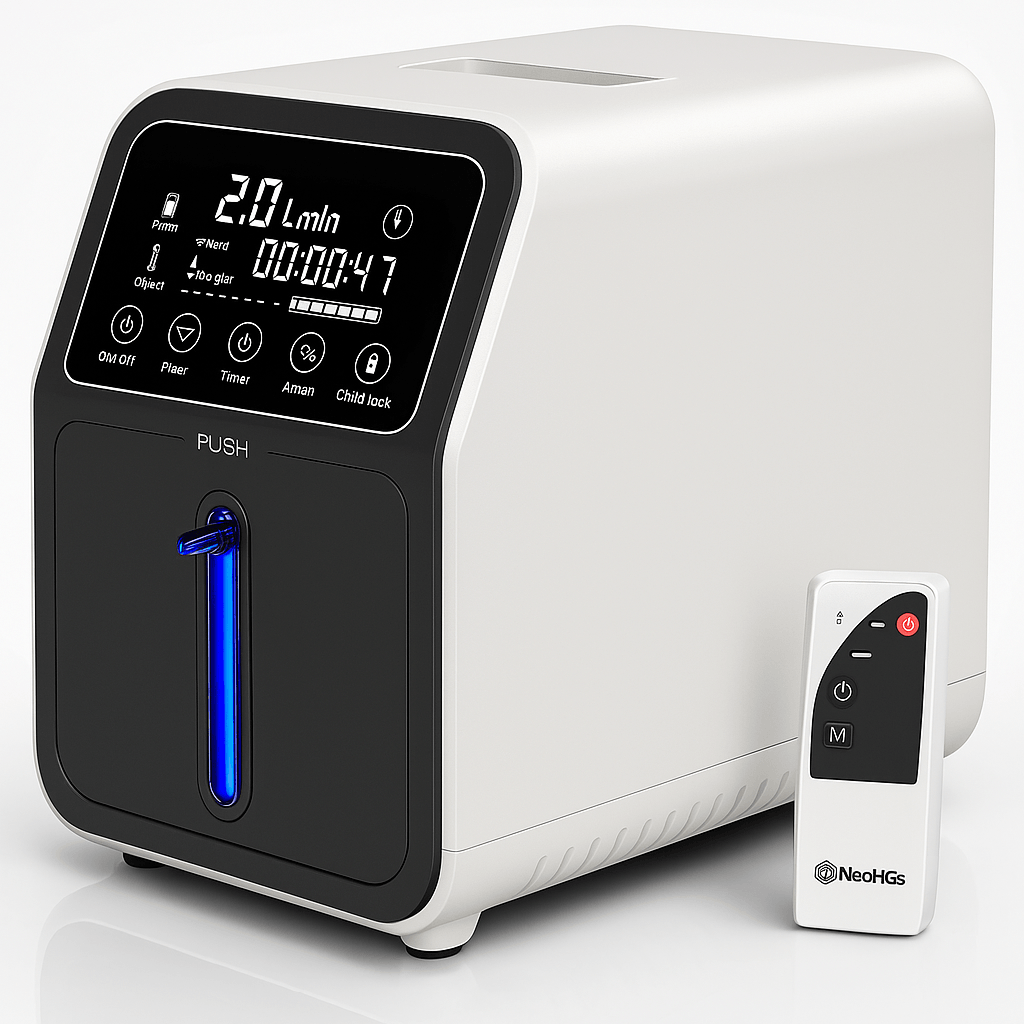 Concentrator de Oxigen Portabil NeoHGS, Capacitate 1-9L/min, Telecomanda, Functie de Aerosoli/Nebulizator - 2 | YEO
