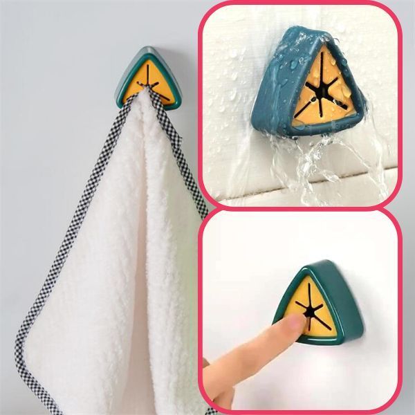 Suport autoadeziv mercaton pentru prosoape, plastic, tip agatatoare, impermeabil, montaj pe perete, 5 x 2.3 cm, verde — imaginea 6