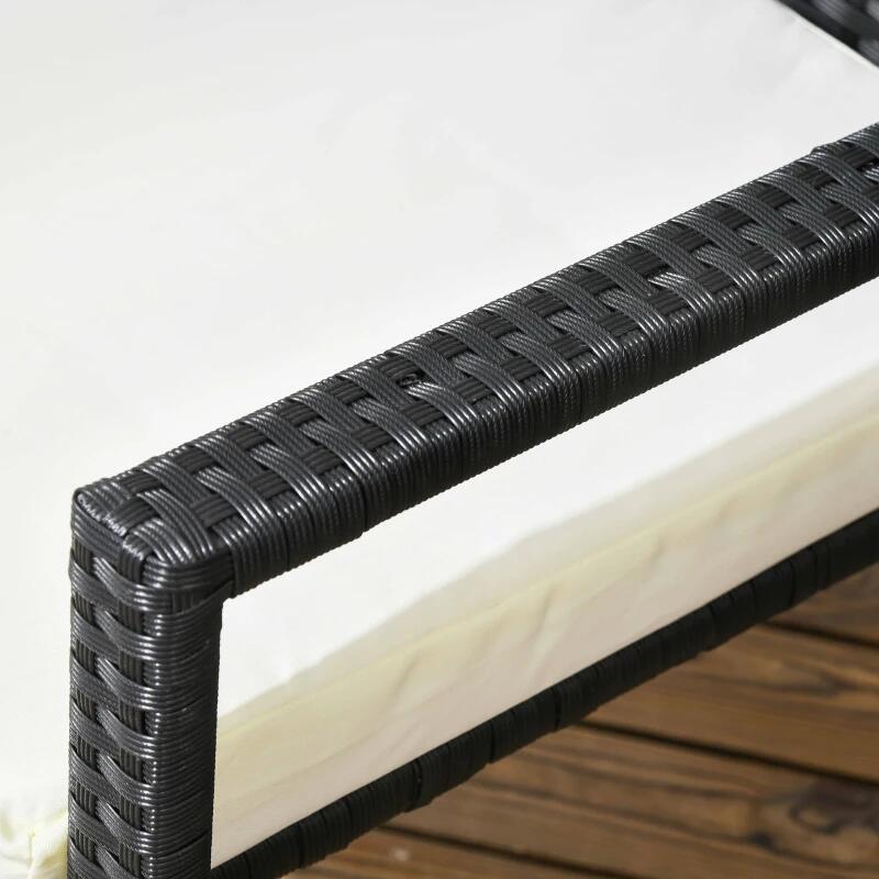 Set mobilier gradina/terasa, negru si bej, ratan sintetic, 1 masa, 6 scaune, lynna — imaginea 8