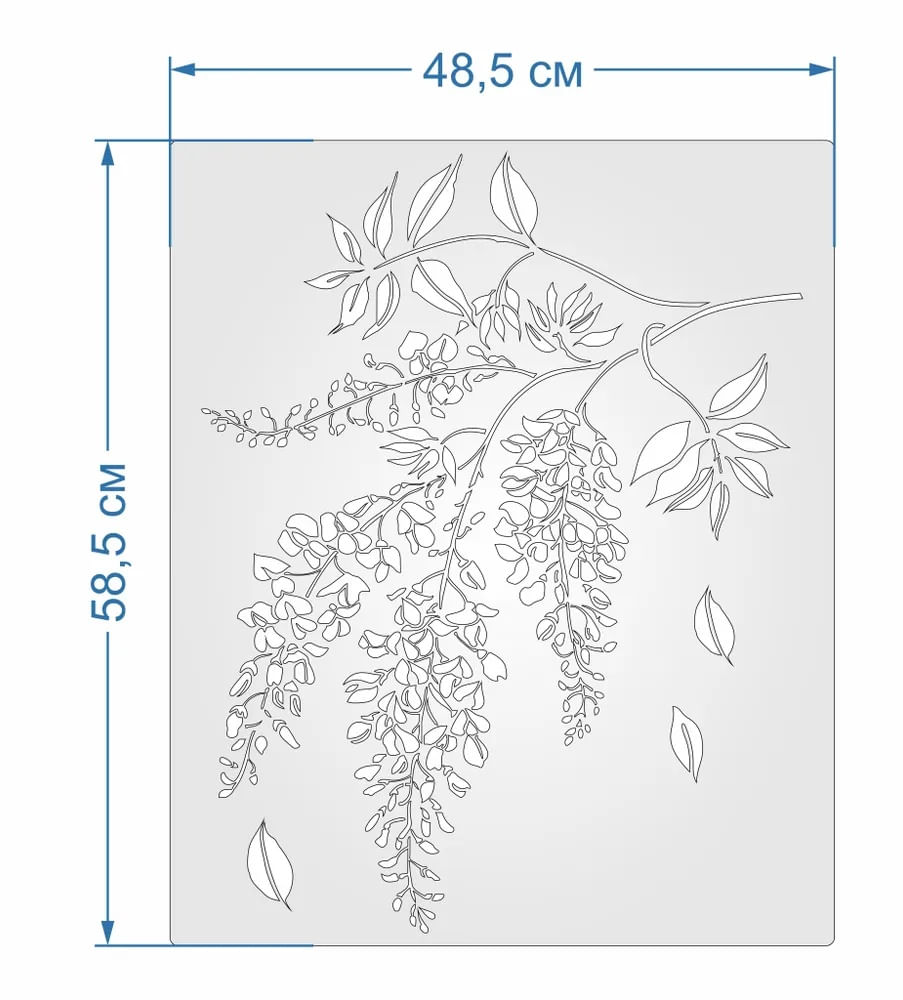 Sablon Perete vopsire, tencuiala Wisteria 585x485 mm grosime 0,7mm model MXSP7367