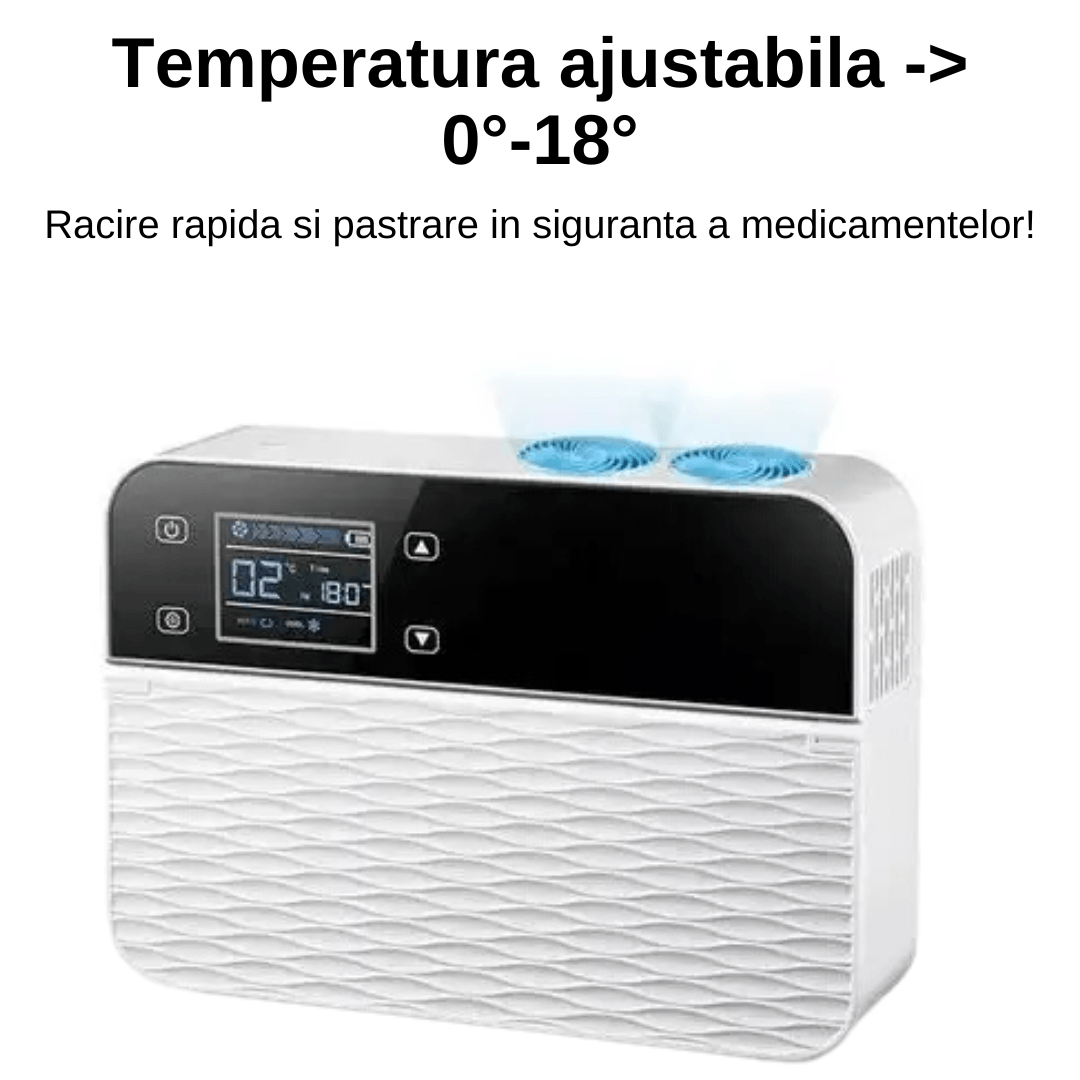 Frigider Mini Medical LUDORA® Pentru Insulina, Medicamente, Capacitate Racire 0-18°C, Dimensiuni 215 x140 x60 mm - imagine 4