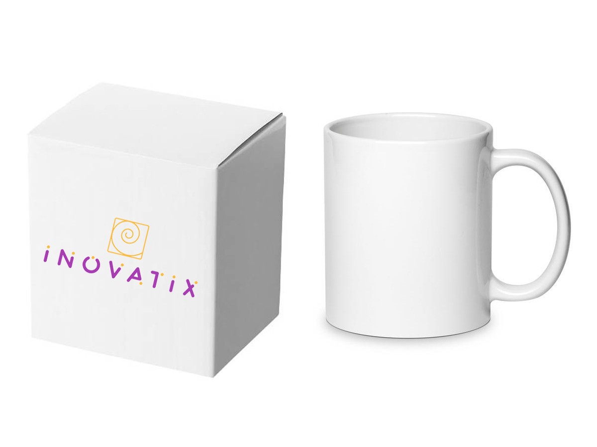 Cana alba personalizata Doar o inima uriasa poate modela minti de pitici, INOVATIX®. 330ml