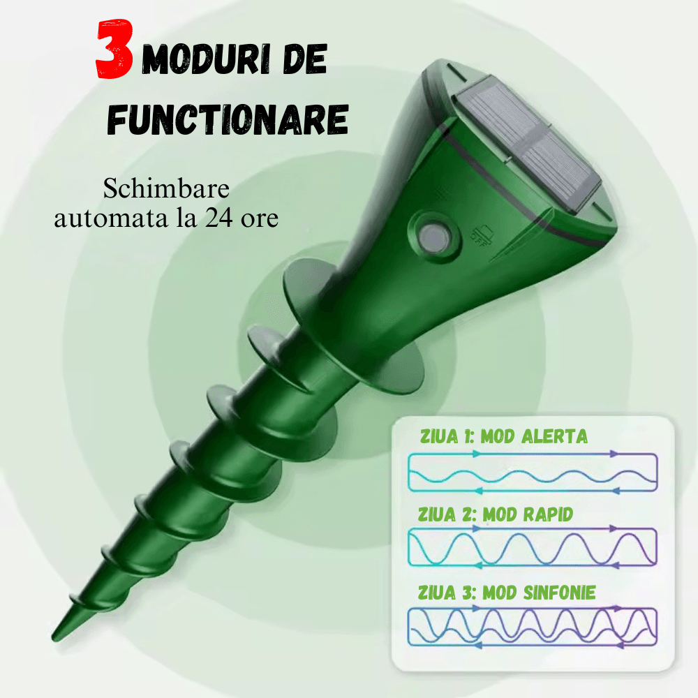 Set 4 Aparate Anti-Cartite BIRAI, incarcare solara, BR08, 3 Moduri, Solar, 700㎡, IP65, Ultrasunete, Eco, Fara Chimicale - imagine 2