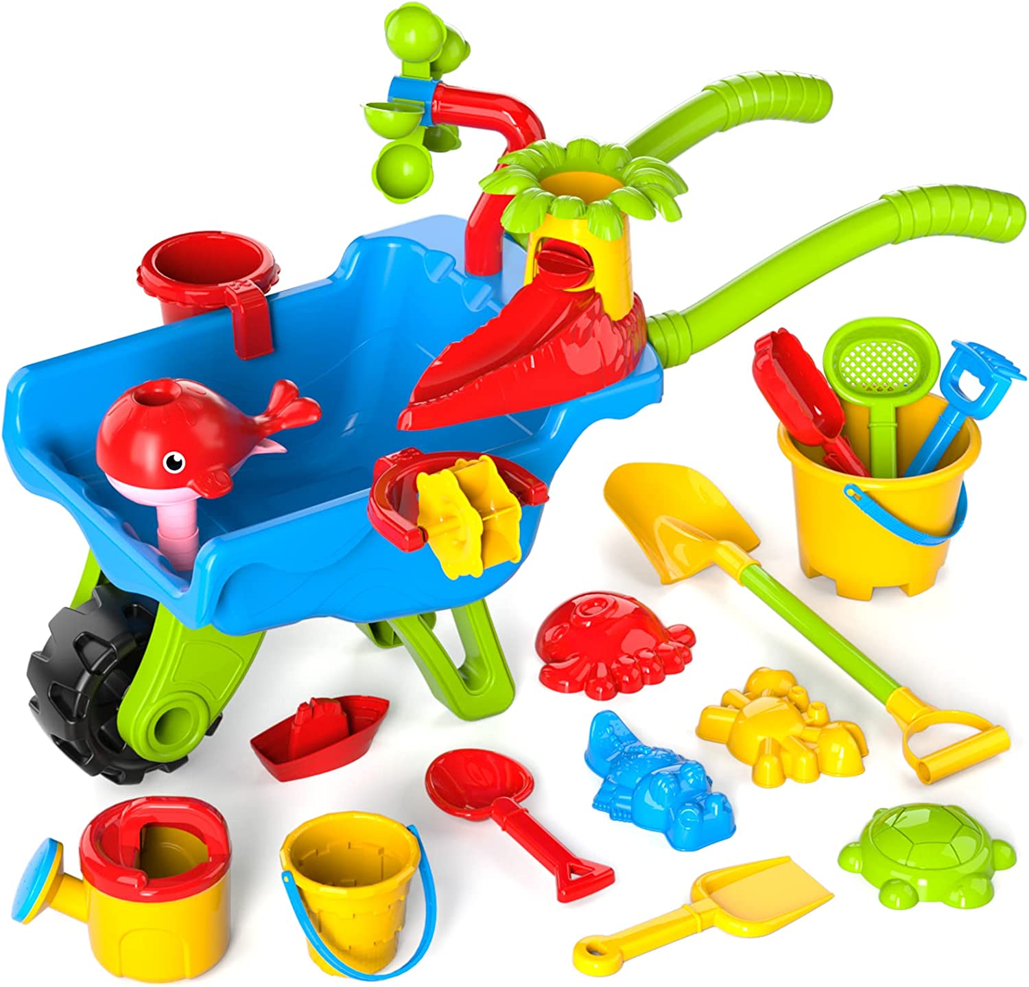 Set jucarie pentru plaja, roaba cu accesorii incluse