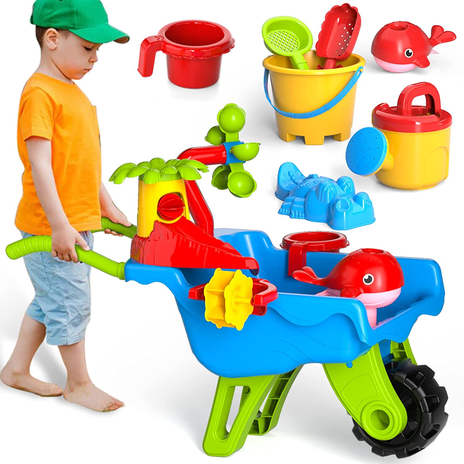 Set jucarie pentru plaja, roaba cu accesorii incluse - 3 | YEO