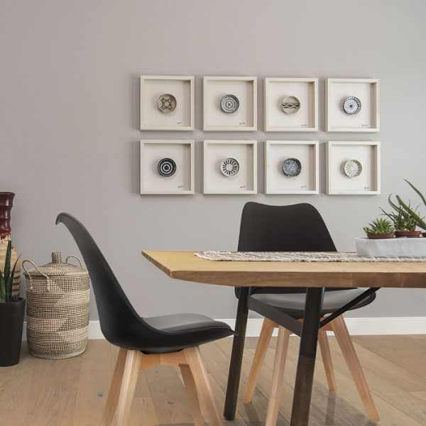 Set 2 buc, Scaune cu Picioare din Lemn de Fag, Sezut din PP si Perna din Piele Ecologica, 49 x 43 x 82 cm, Negru — imaginea 5