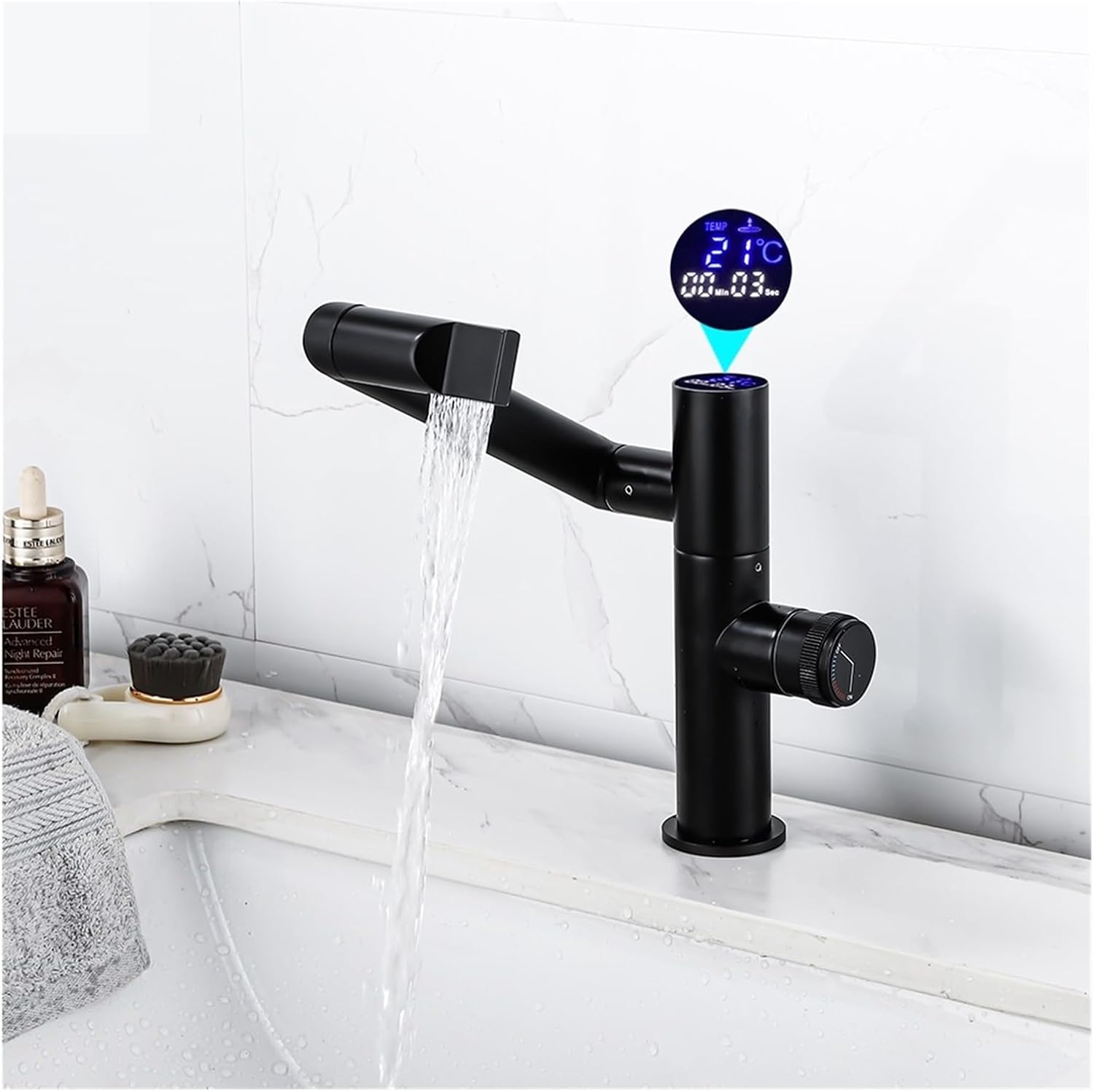 Baterie Baie, Profesionala, Afisaj Digital LED Temperatura, Rotire 360°, Silentios, Smart, Modern, Negru — imaginea 2