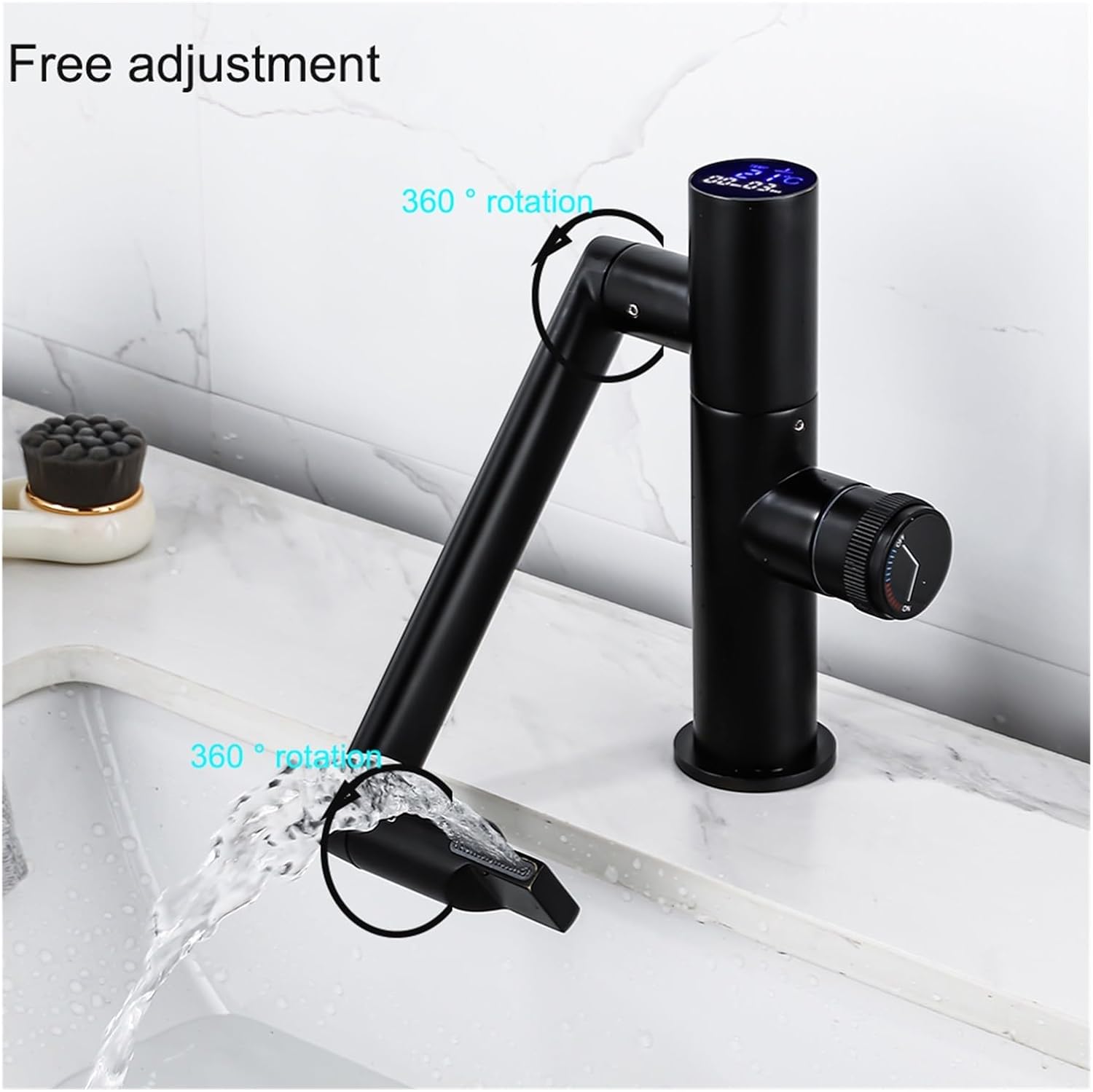 Baterie Baie, Profesionala, Afisaj Digital LED Temperatura, Rotire 360°, Silentios, Smart, Modern, Negru — imaginea 3