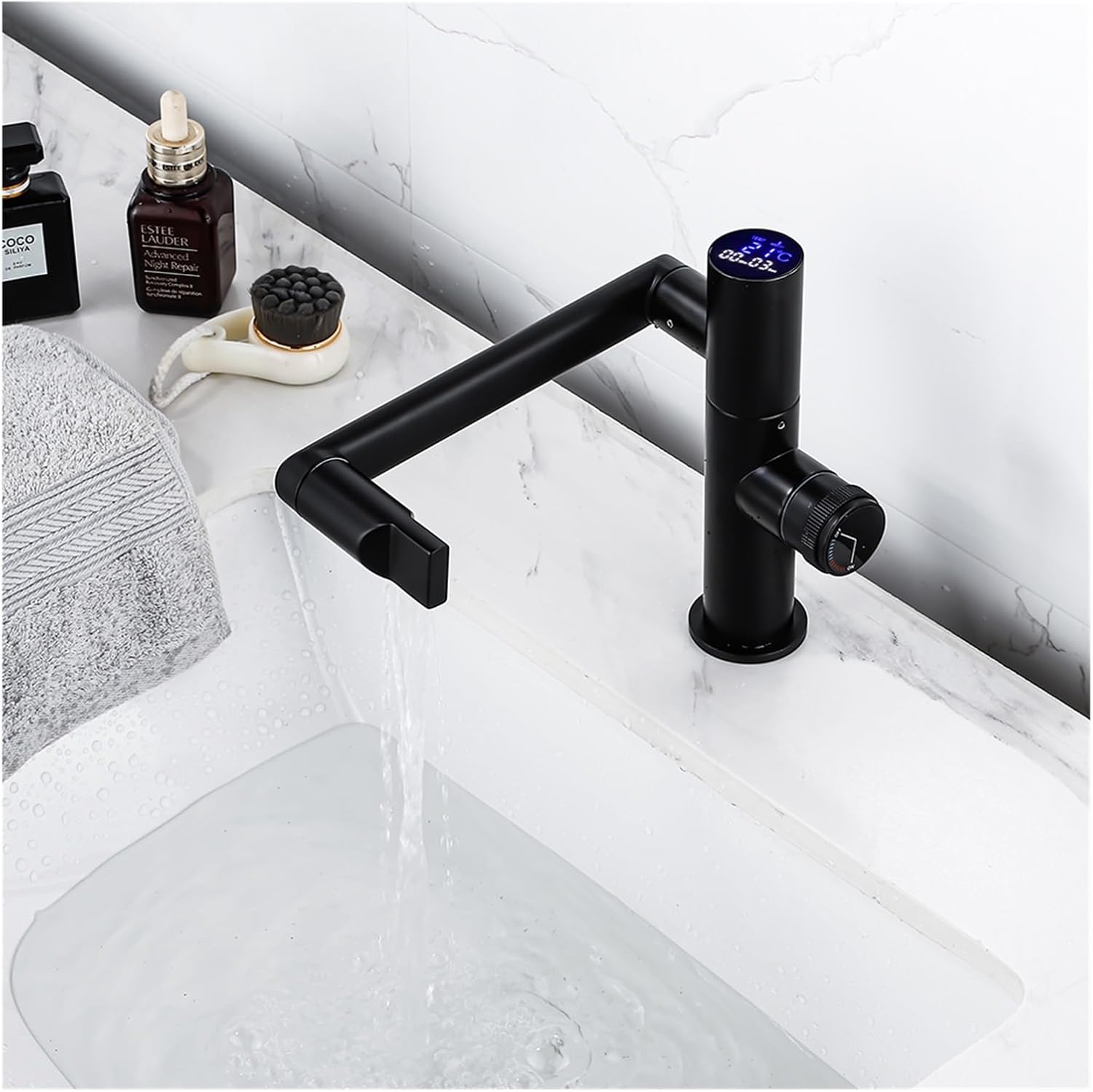 Baterie Baie, Profesionala, Afisaj Digital LED Temperatura, Rotire 360°, Silentios, Smart, Modern, Negru — imaginea 5