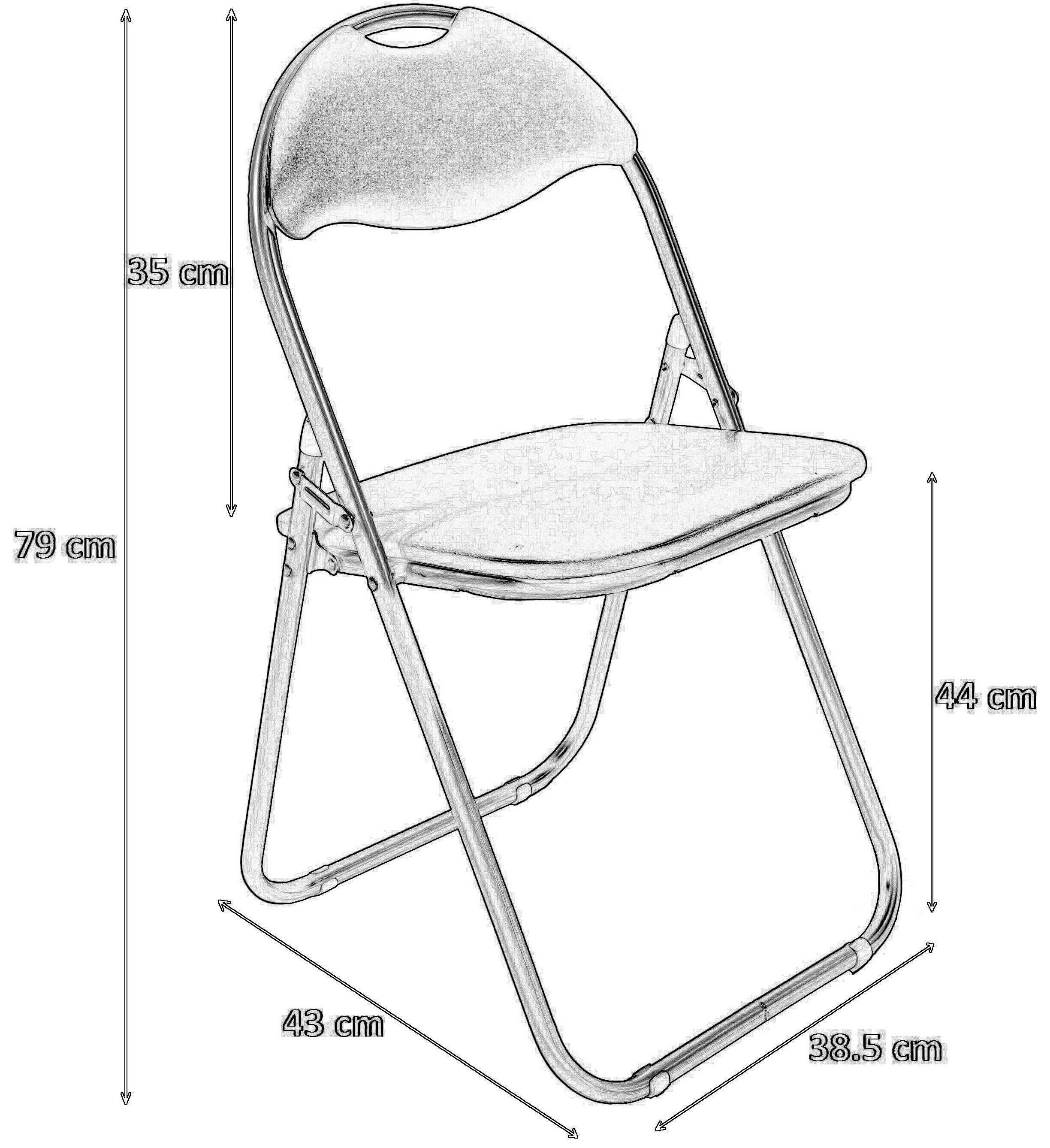 Scaun pliant Cordoba, albastru, 38.5x43x79 cm - 4 | YEO