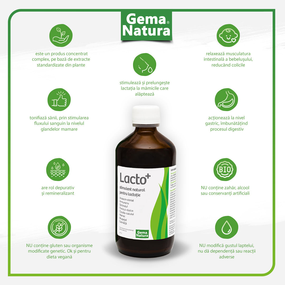 Lacto+ Stimulent pentru lactatie, Gema Natura, 250ml - 2 | YEO