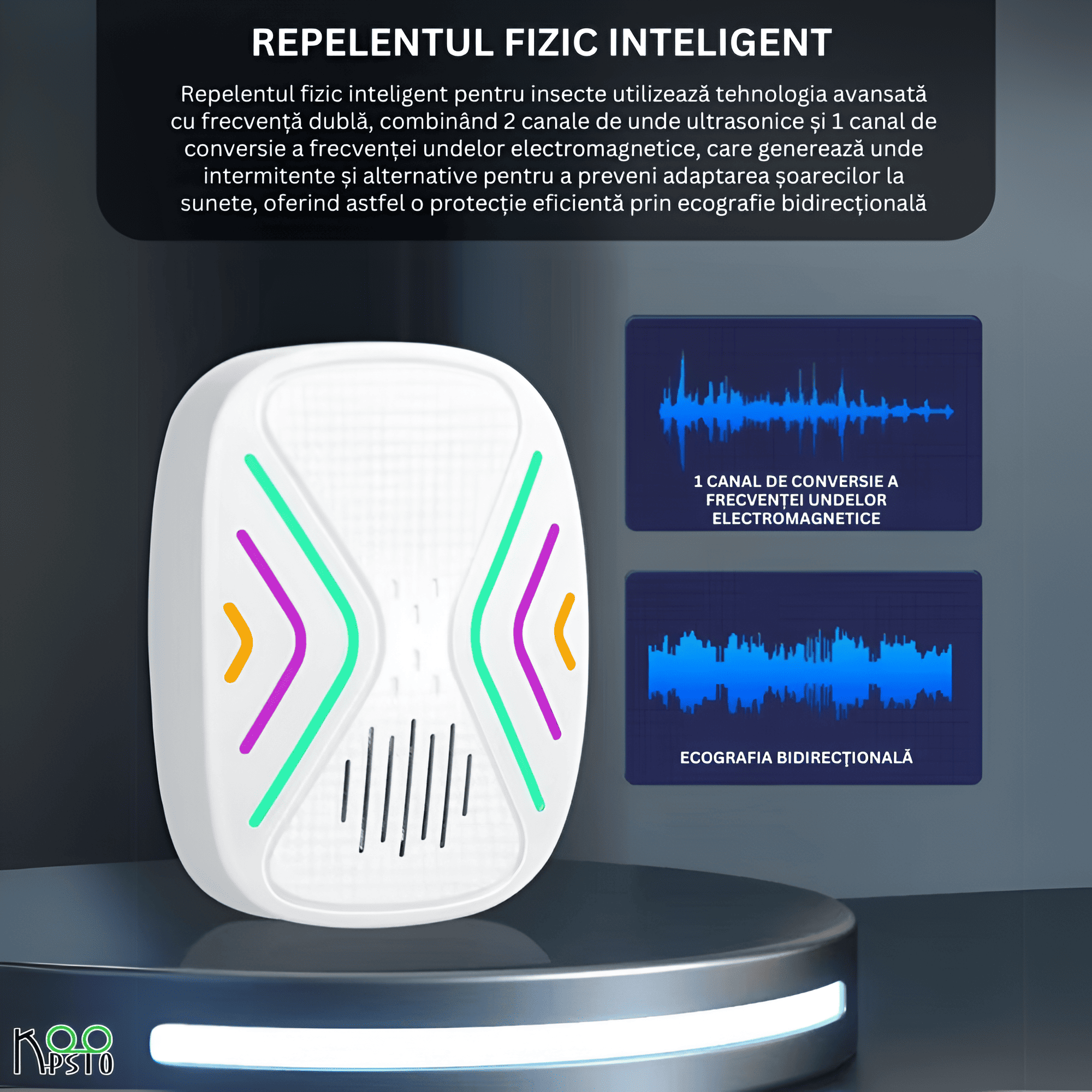 Repelent Ultrasonic Smart pentru Soareci Koopsio, Frecventa Duala AI, Protectie Eficienta 100 m² — imaginea 7