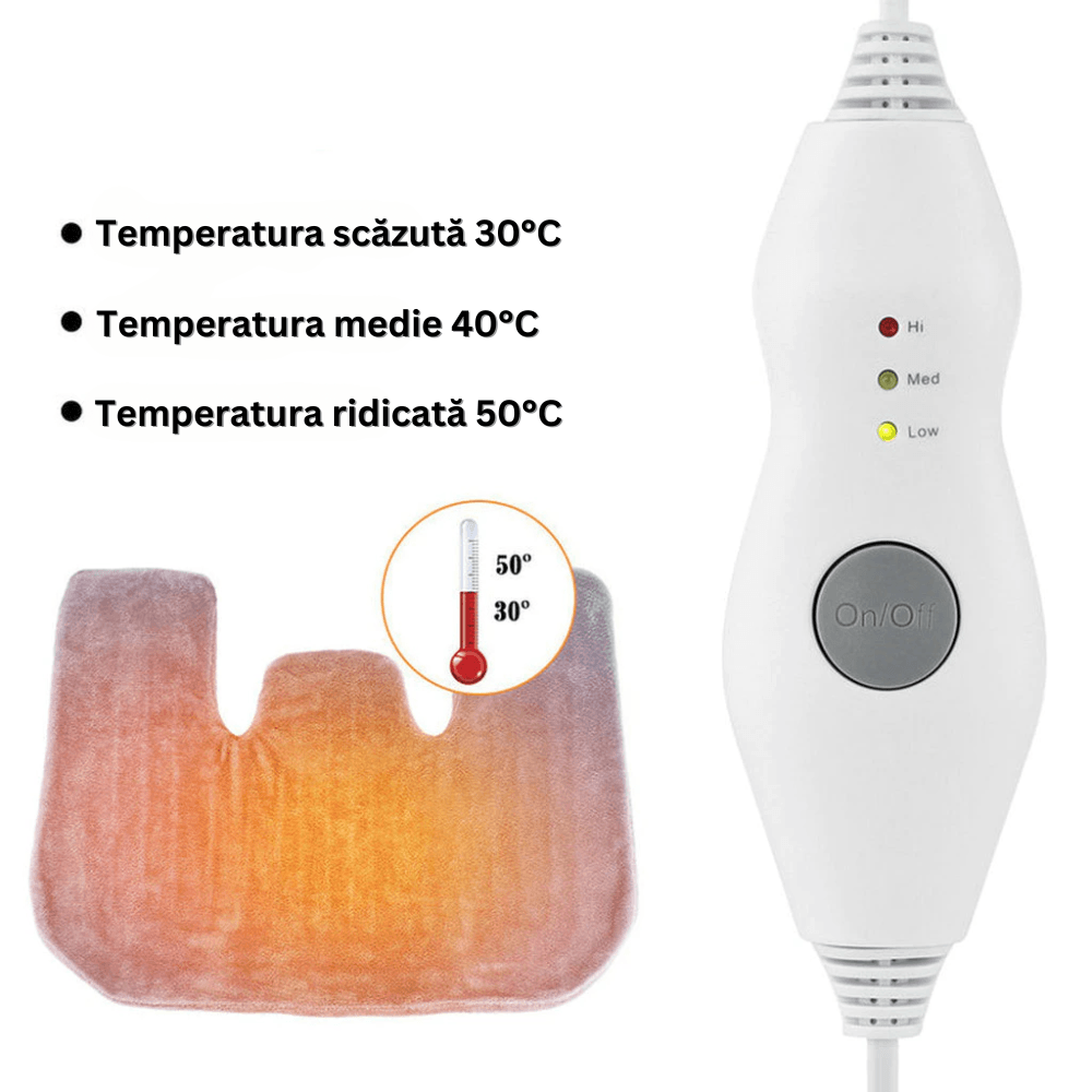 Patura Electrica cu Incalzire, 3 Nivele de Temperatura, Control din Telecomanda, pentru Gat, Umeri, Spate