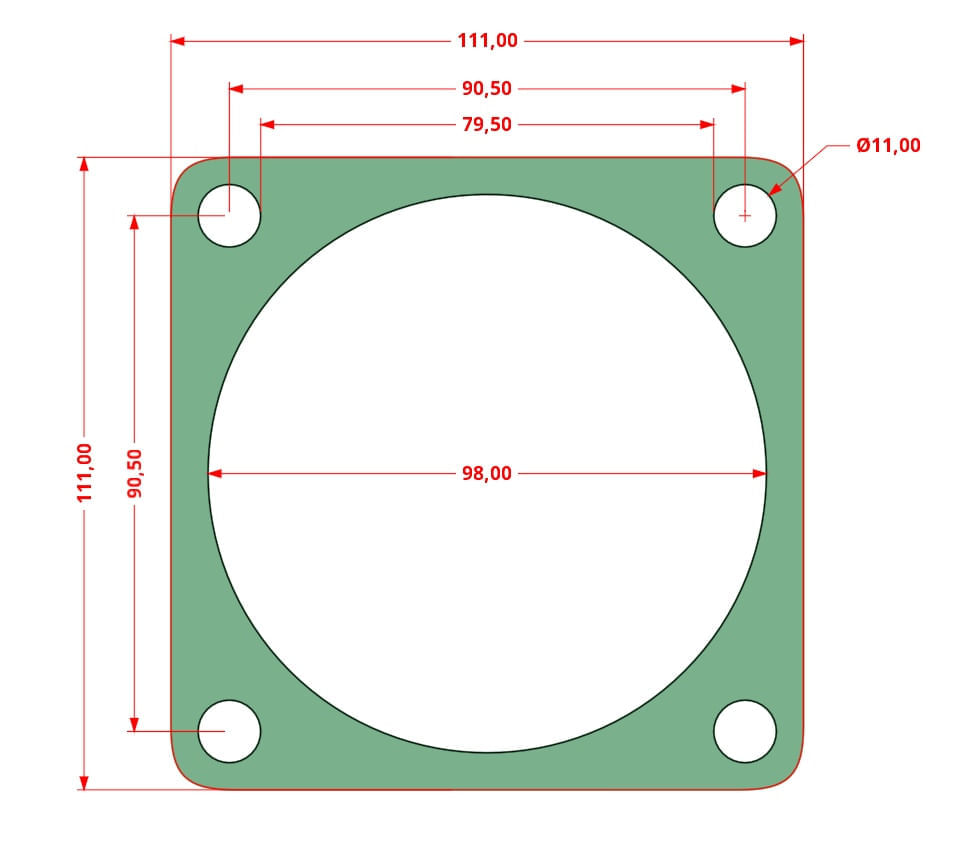 Set garnituri cap compresor de aer in V 2 pistoane 1x90mm si 1x65mm in dubla etapa 12.5 bari Model V-0.6/1.25 (F) CH178 — imaginea 4