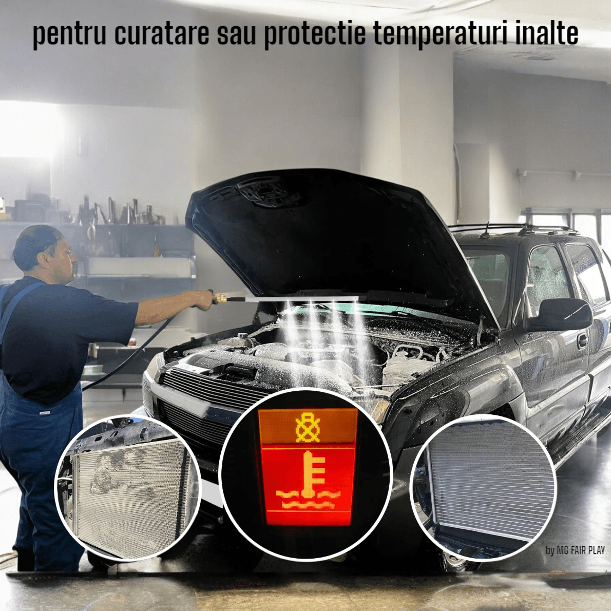 Bagheta portabila, din otel inoxidabil, lungime 100 cm, 5 orificii, pentru spalarea si curatarea radiatoarelor auto