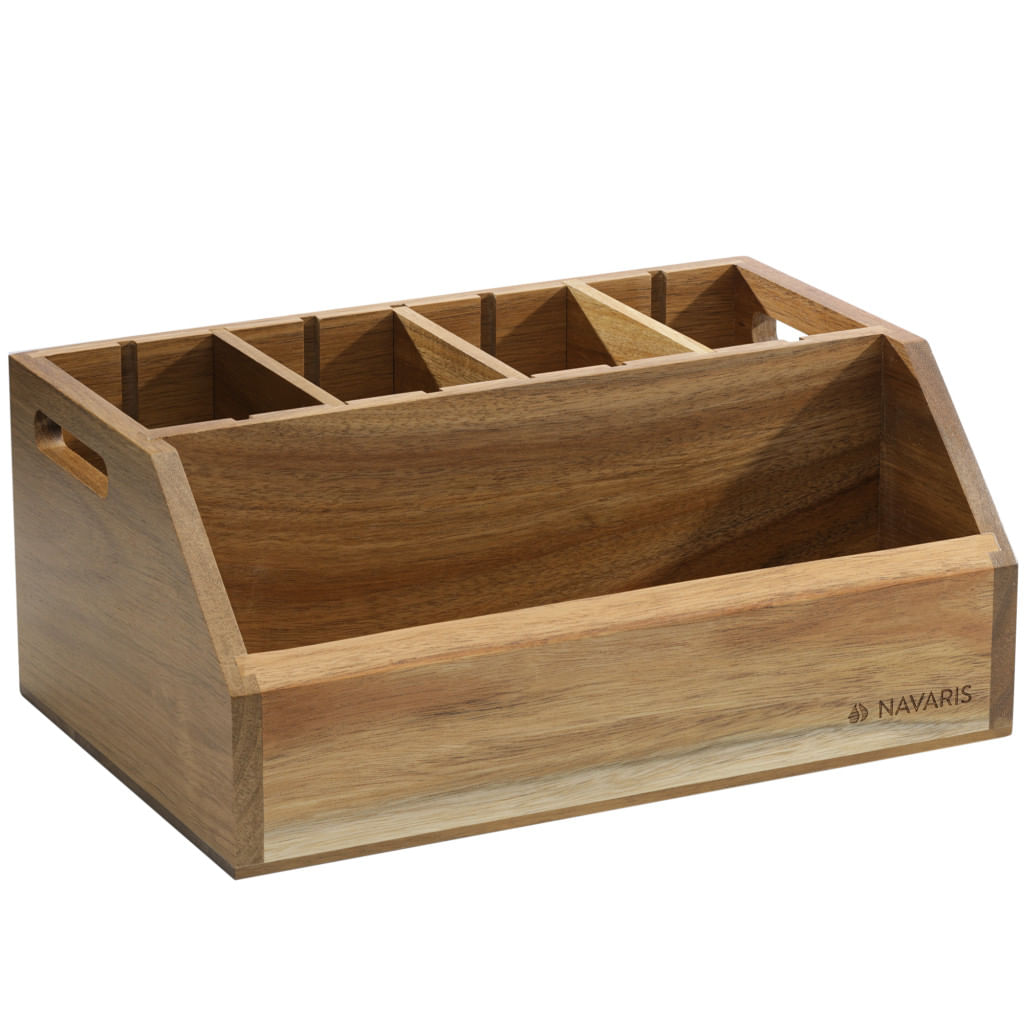 Suport tacamuri Navaris din lemn de salcam, reglabil, 30x20x13 cm, 61943.01 - 3 | YEO