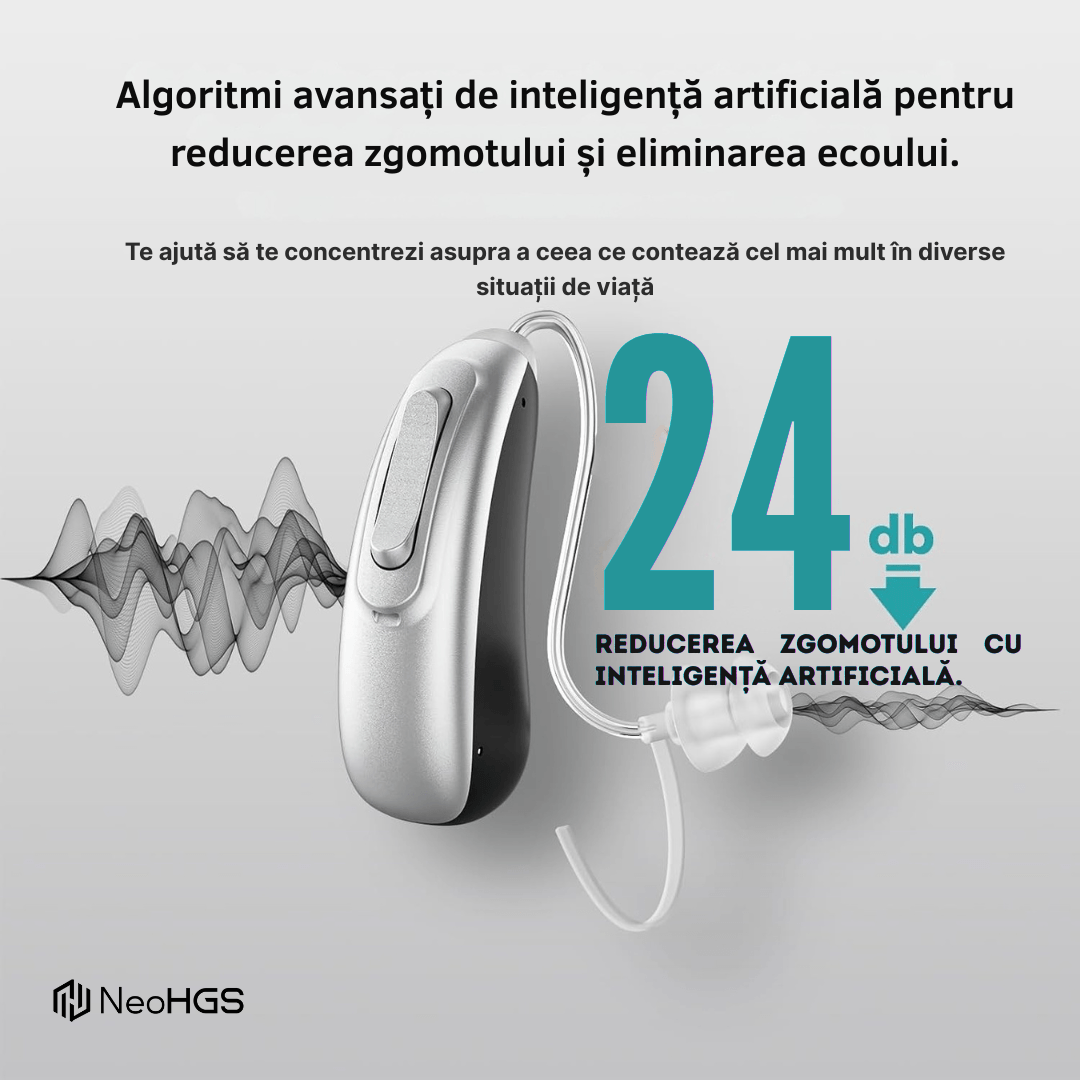 Aparat Auditiv Digital x2 NeoHGS Premium, Sunet Clar, Fara Ecou, Incarcare Rapida, Bluetooth, de Ultima Generatie - imagine 2