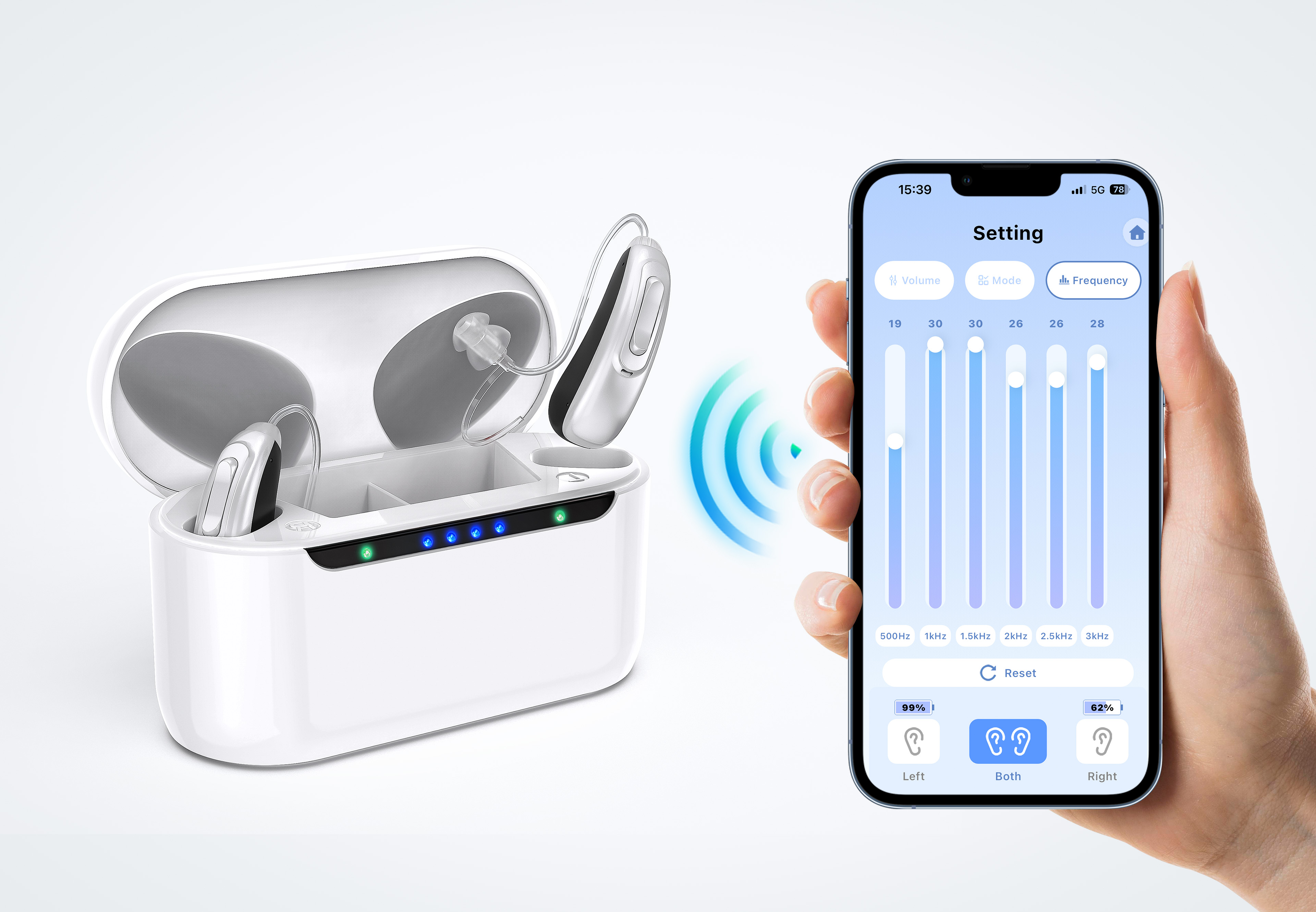 Aparat Auditiv Digital x2 NeoHGS Premium, Sunet Clar, Fara Ecou, Incarcare Rapida, Bluetooth, de Ultima Generatie - imagine 12