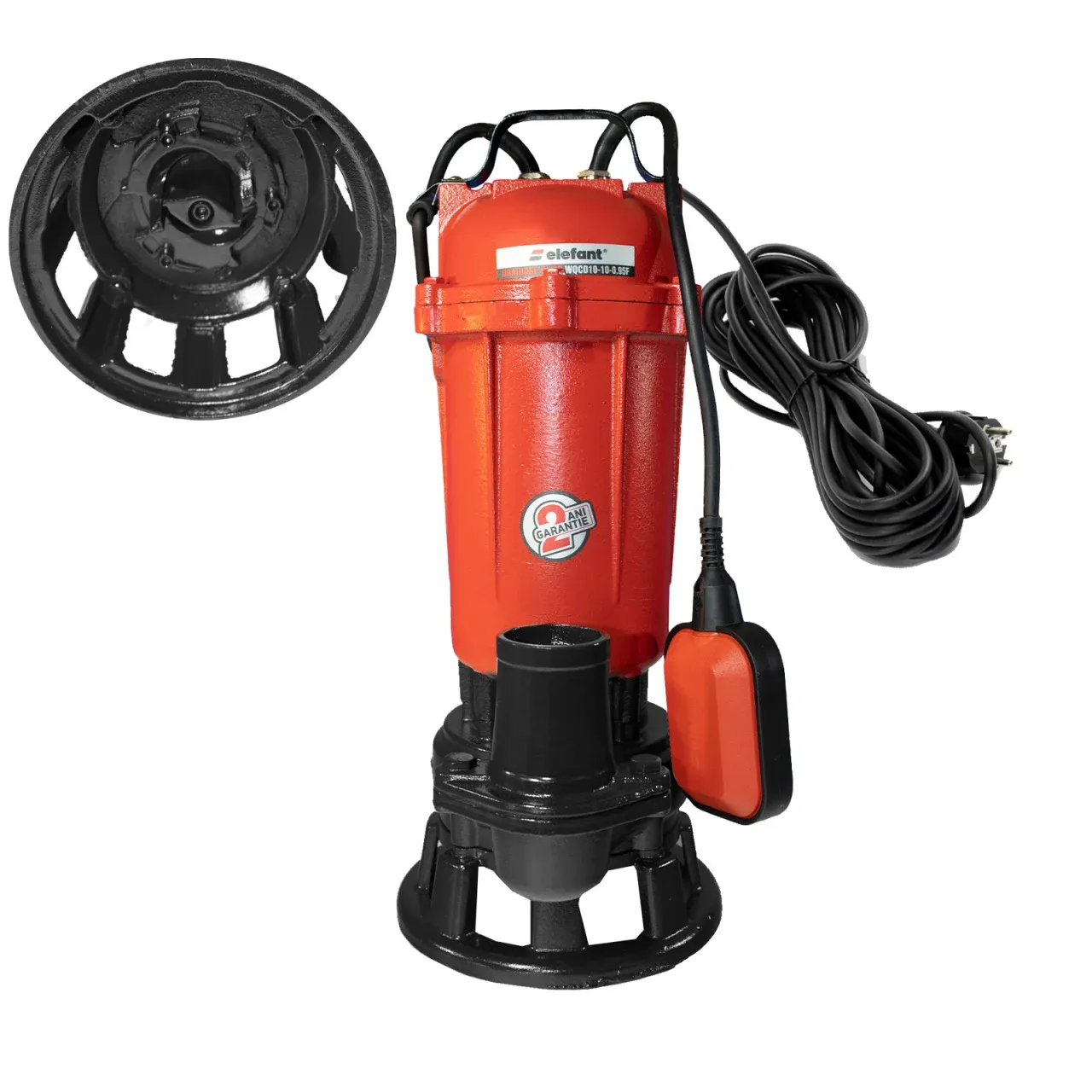 Pompa drenaj submersibila monoetajata Elefant WQCD10-10-0.95F , 750 W , 2850 rot / min , cu tocator — imaginea 2