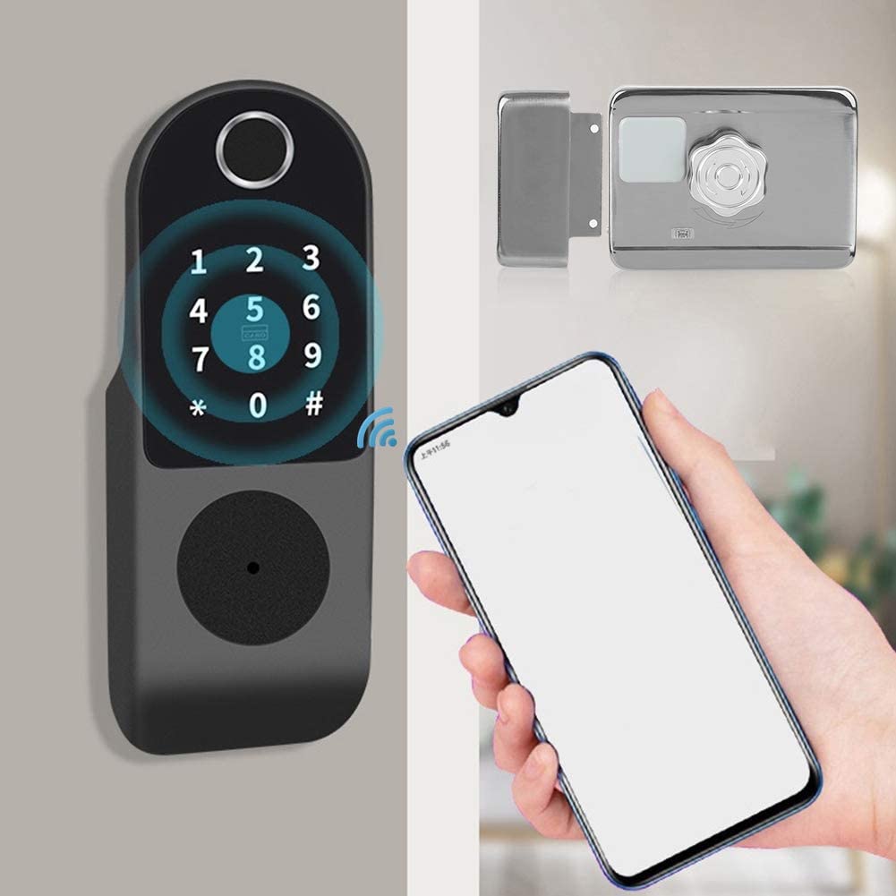 Incuietoare inteligenta Smart, waterproof, deblocare cu amprenta, parola, card APP bluetooth, cheie, pentru usa exterior - 1 | YEO