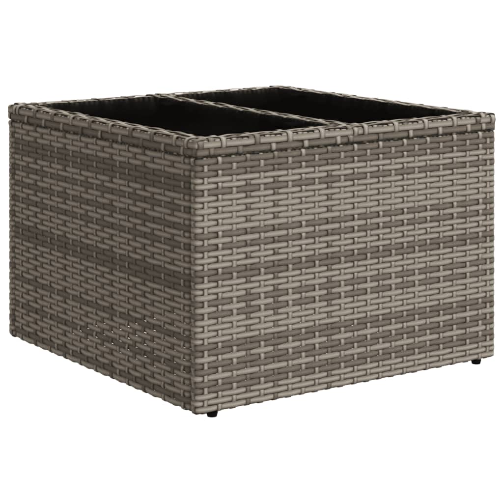 Set canapele de gradina cu perne, 10 piese, gri, poliratan — imaginea 5