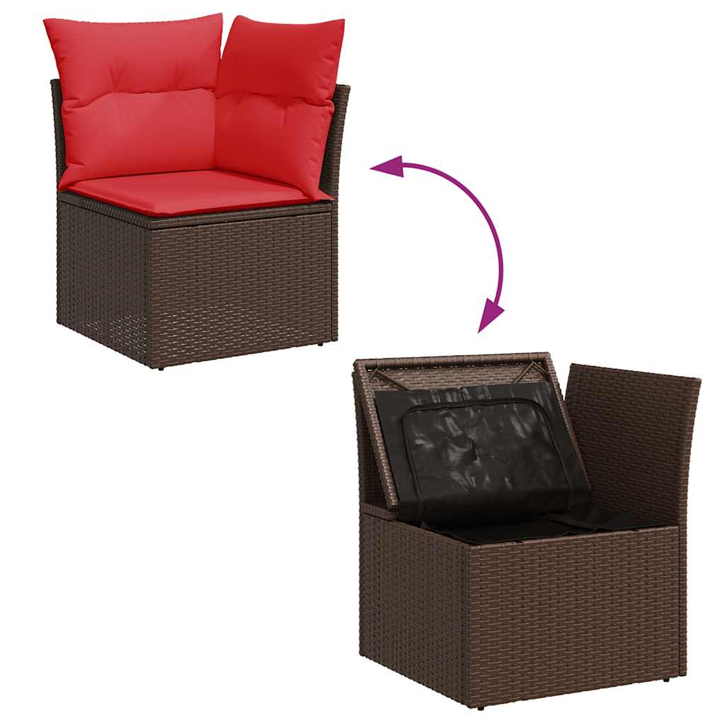 Set canapele gradina perne 11 piese, gri, poliratan/lemn acacia — imaginea 8