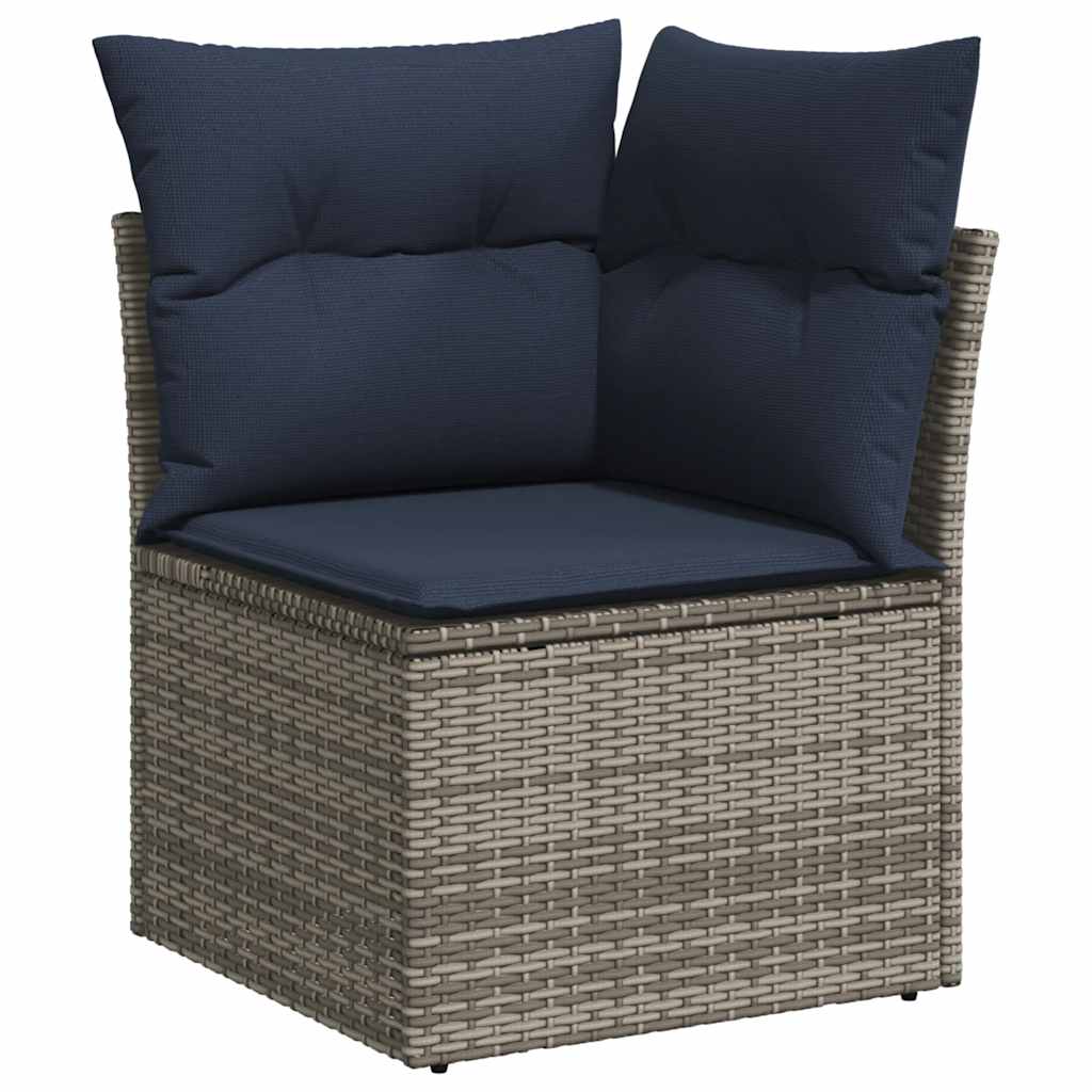 Set canapele gradina perne 11 piese, gri, poliratan/lemn acacia — imaginea 6
