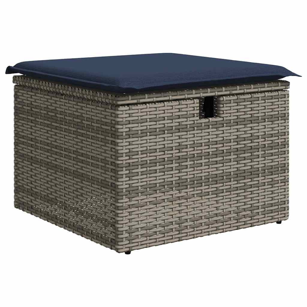 Set mobilier gradina cu perne, 6 piese, gri, poliratan — imaginea 6