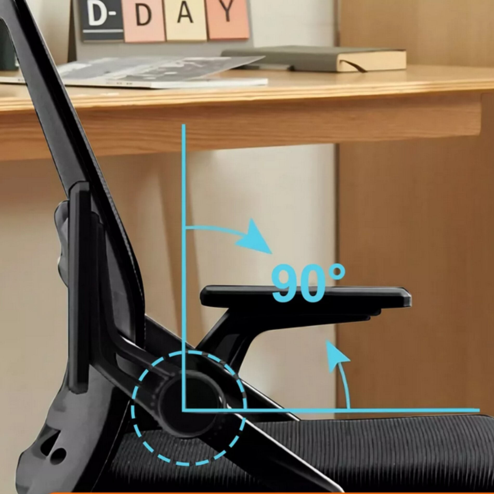 Scaun reglabil pentru Birou sau Gaming Ergonomic negru cu tetiera reglabila 2D - imagine 8