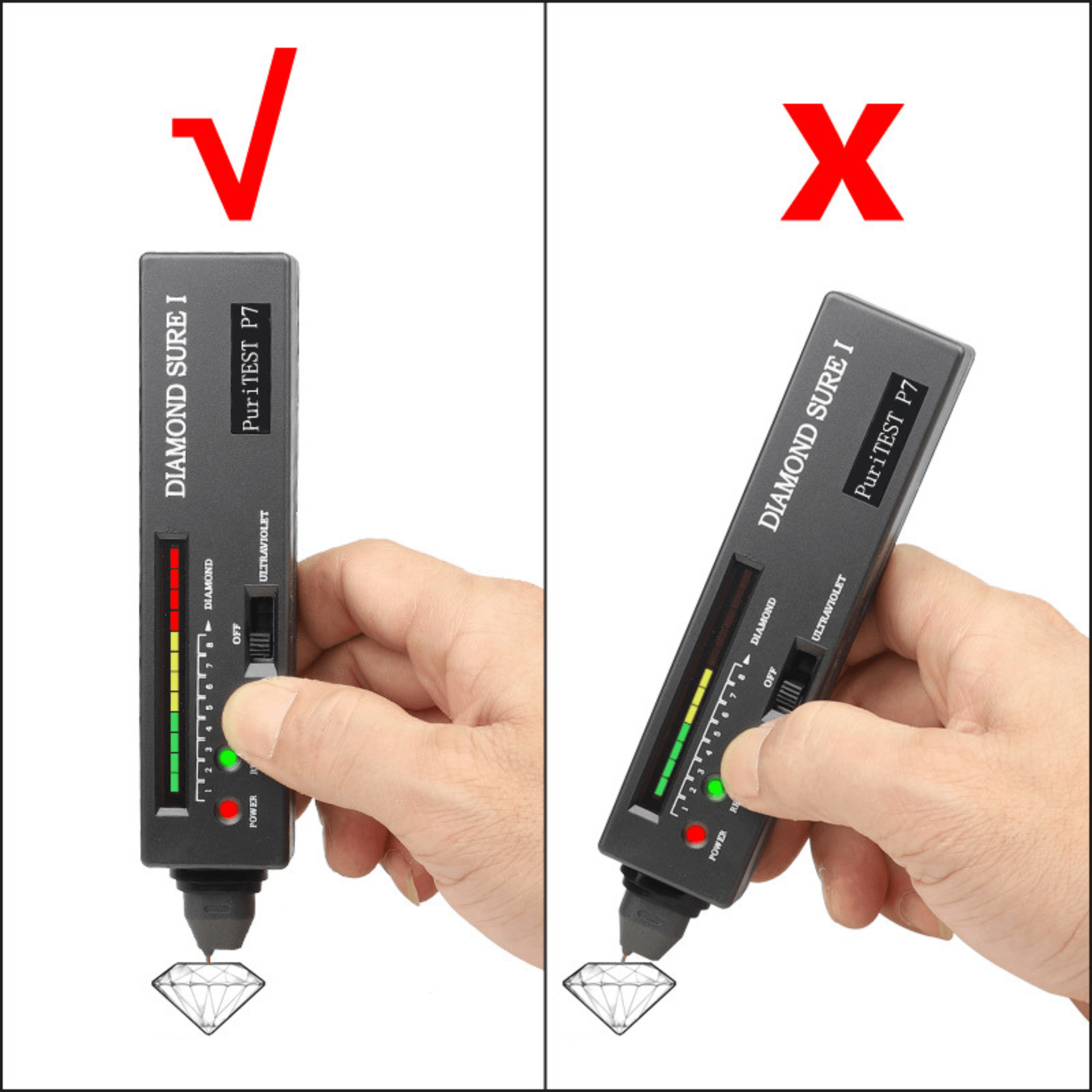 Tester autenticitate diamante cu lumina UV, aparat de masura conductivitate termica bijuteriirii si pietre pretioase - imagine 4