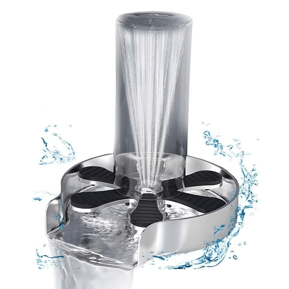 Dispozitiv pentru clatire pahare, Kit spalare rapida sub jet presiune apa, Rinser cu 9 orificii de pulverizare Otel inox - imagine 4