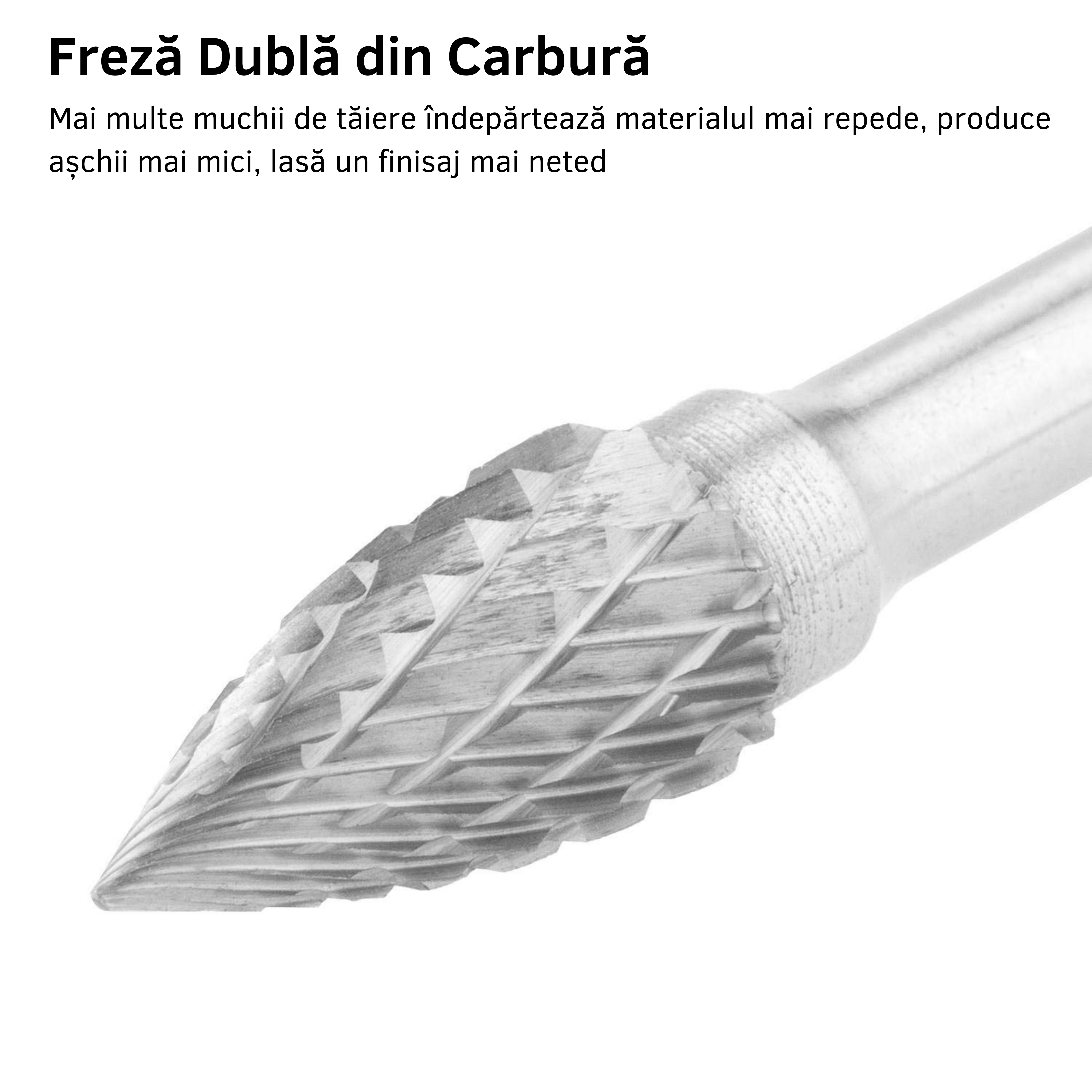 Trusa 5 Freze Biax de Carbura din Otel Tungsten pentru Metal, Lemn si altele, Diamentru Varf 12 mm si Tija Prindere 6 mm - imagine 8