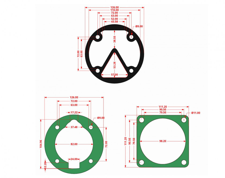 Garnituri set pentru cap compresor de aer V 80mm CH082 Mod.5(L) — imaginea 3