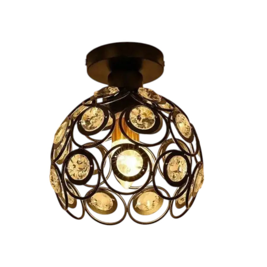 Lustra vera, 1xe27, negru, metal si cristal