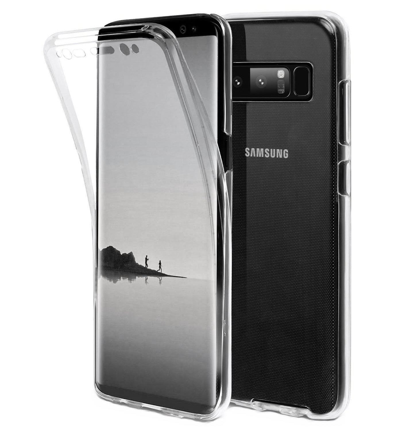 Husa Full TPU 360° (fata + spate) pentru Samsung Galaxy Note 8, Gri Transparent