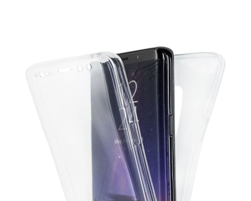 Husa 360 Grade Full cover silicon transparent, fata plus spate compatibila cu Samsung Galaxy S9