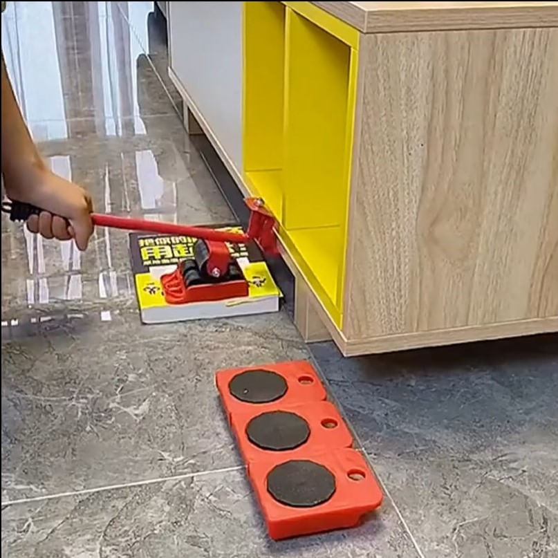 Set cric cu 4 suporti cu role pentru mutat obiecte foarte grele, greutate suportata 600Kg — imaginea 3