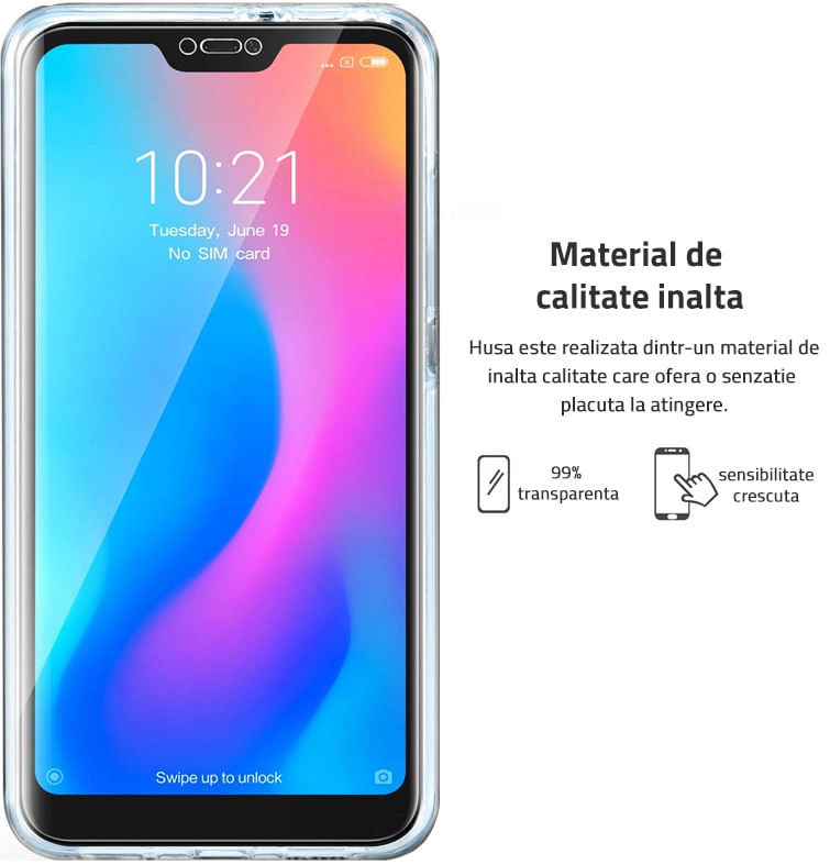 Husa 360 pentru Samsung Galaxy A51, TPU Transparent fata+spate - 1 | YEO