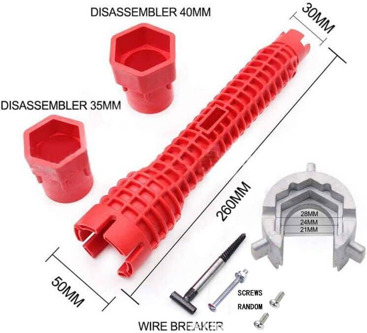 Cheie pentru instalatii sanitare, Plastic/Aluminiu/Otel, 250 mm, Rosu/Argintiu — imaginea 2