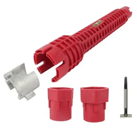 Cheie pentru instalatii sanitare, multifunctionala, rosie, 255 mm — imaginea 3