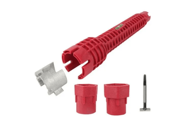 Cheie pentru instalatii sanitare, multifunctionala, rosie, 255 mm, Rosie — imaginea 2