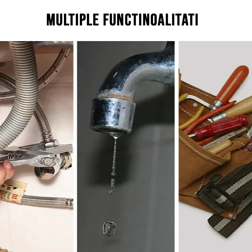 Cheie pentru instalatii sanitare, multifunctionala, rosie, 255 mm — imaginea 5