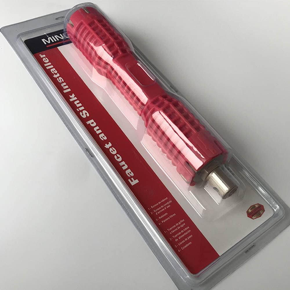 Cheie multifunctionala pentru instalatii sanitare, tevi de apa, robinete, racorduri, rosie, MyStyle — imaginea 3