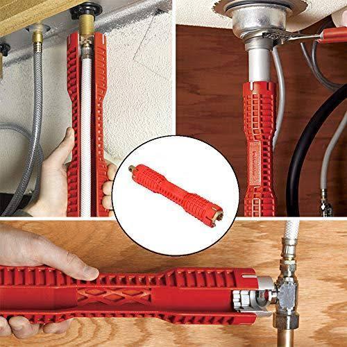 Cheie multifunctionala pentru instalatii sanitare, tevi de apa, robinete, racorduri, rosie, MyStyle — imaginea 4